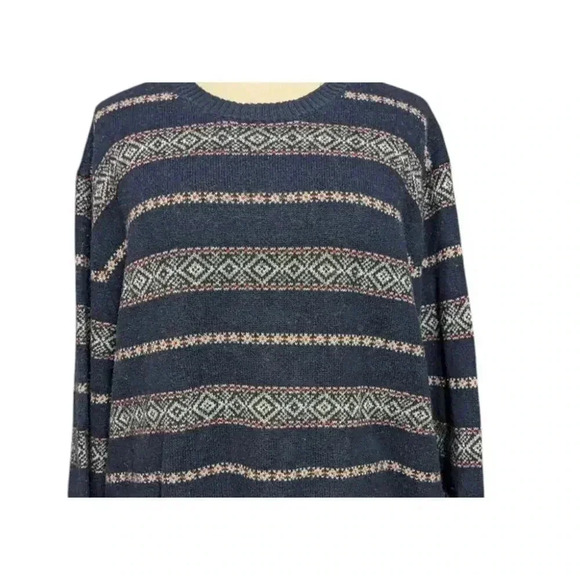 St. John's Bay Men's Navy XXL Long Sleeve Cozy Winter Knit Sweater - Picture 2 of 6